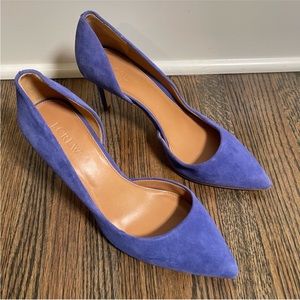J.Crew suede blue pointy toe heels size 9